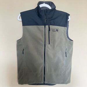 NWT Mountain Hardwear Airshield Tech Fleece Vest Mens Small Gray Blue Windproof